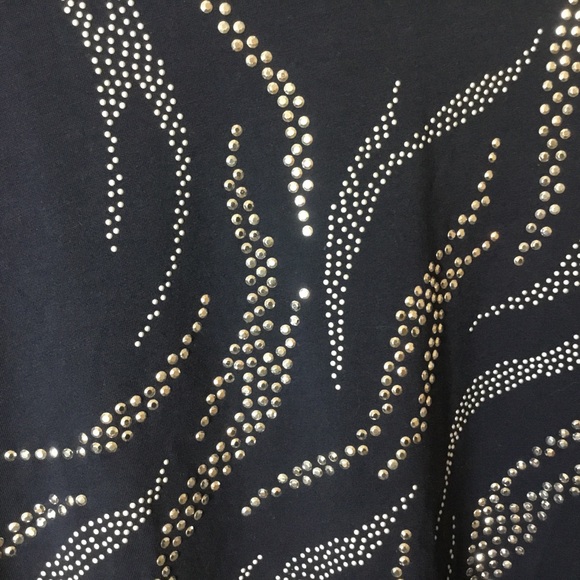 Chico’s Zenergy Navy Studded Cap Sleeve Top - L / Chico’s 3 - Picture 3 of 7